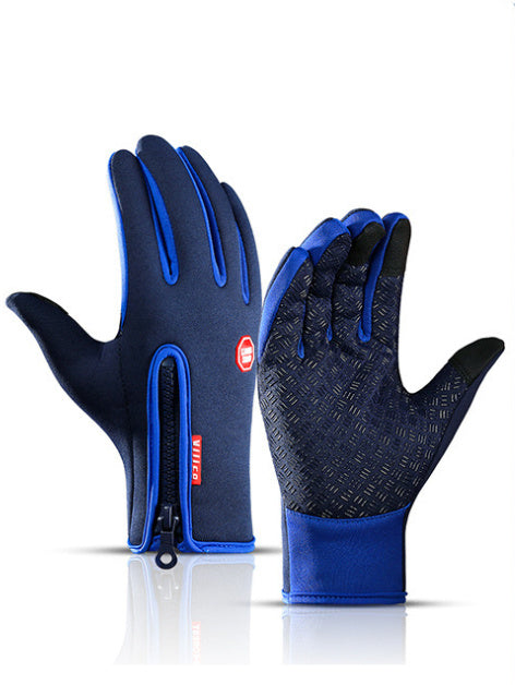 Winter Gloves Thermal Gloves Touch Screen Riding Motorcycle Sliding Waterproof Sports Gloves With Fleece
