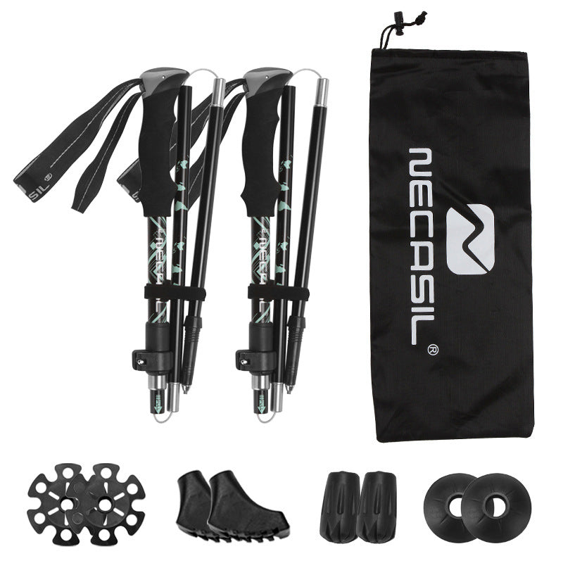 Aluminum Alloy Hiking Cane – Durable Outdoor Trekking Staff (N82 Set)