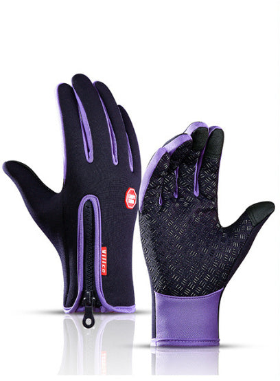 Winter Gloves Thermal Gloves Touch Screen Riding Motorcycle Sliding Waterproof Sports Gloves With Fleece