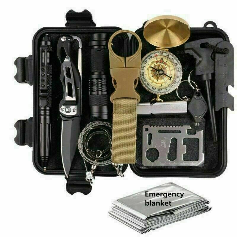 14-in-1 Portable Survival Kit – Tactical Camping & Hiking Emergency Gear