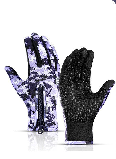 Winter Gloves Thermal Gloves Touch Screen Riding Motorcycle Sliding Waterproof Sports Gloves With Fleece