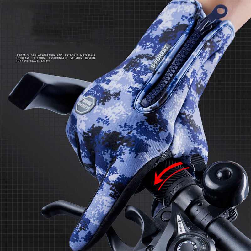 Winter Gloves Thermal Gloves Touch Screen Riding Motorcycle Sliding Waterproof Sports Gloves With Fleece