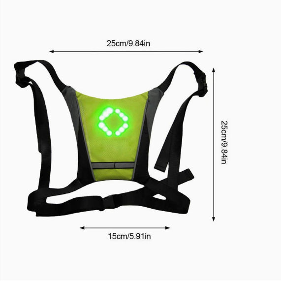 USB Rechargeable LED Signal Backpack Vest – Reflective Safety Bag with Wireless Remote for Cycling & Outdoor Sportsear for Cycling